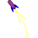 download Whoosh Rocket clipart image with 180 hue color