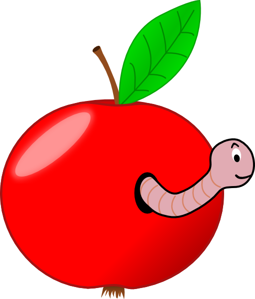 Red Apple With A Worm
