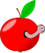 Red Apple With A Worm