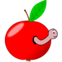 Red Apple With A Worm