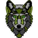 download Wolf Head Stylized clipart image with 45 hue color