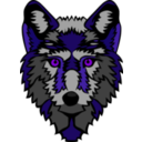 download Wolf Head Stylized clipart image with 225 hue color