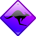 download Kangaroo Sign clipart image with 225 hue color