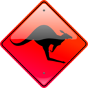 download Kangaroo Sign clipart image with 315 hue color