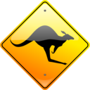download Kangaroo Sign clipart image with 0 hue color