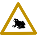 download Caution Frog Sign clipart image with 45 hue color