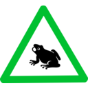 download Caution Frog Sign clipart image with 135 hue color
