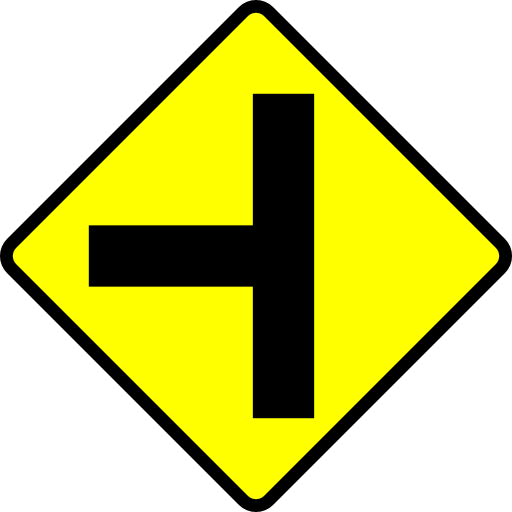 Caution T Junction