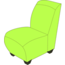 download Red Armless Chair clipart image with 90 hue color