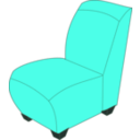 download Red Armless Chair clipart image with 180 hue color