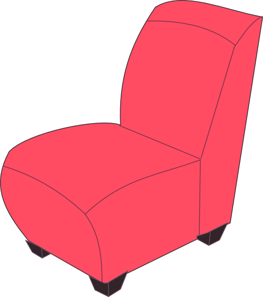 Red Armless Chair