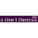 download Portland Oregon Street Name Sign Se Cesar Chavez 39th Street clipart image with 180 hue color
