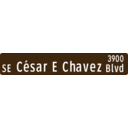download Portland Oregon Street Name Sign Se Cesar Chavez 39th Street clipart image with 270 hue color