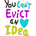 download You Can Not Evict An Idea clipart image with 180 hue color