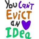 download You Can Not Evict An Idea clipart image with 270 hue color