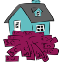 download House Sitting On A Pile Of Money clipart image with 180 hue color
