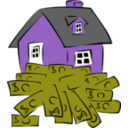 download House Sitting On A Pile Of Money clipart image with 270 hue color