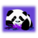 download Panda clipart image with 180 hue color
