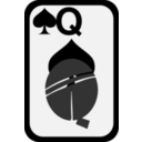 download Queen Of Spades clipart image with 180 hue color