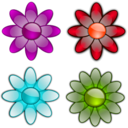 download Glossy Flowers 3 clipart image with 135 hue color