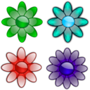 download Glossy Flowers 3 clipart image with 315 hue color