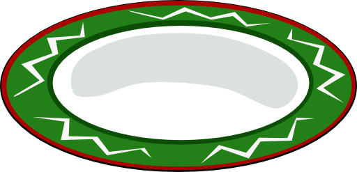 Plate Green With Red Trim