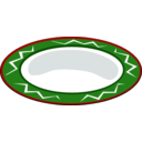 download Plate Green With Red Trim clipart image with 0 hue color