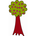 download Tree With Fruits clipart image with 315 hue color