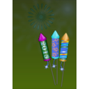 download Fireworks clipart image with 180 hue color