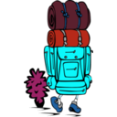 download Backpacker clipart image with 180 hue color