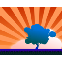 download Landscape Paisaje clipart image with 180 hue color