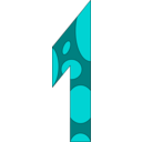 download Cibo00 Number 1 clipart image with 180 hue color