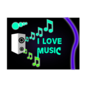 download I Love Music clipart image with 45 hue color