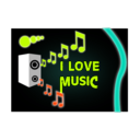 download I Love Music clipart image with 315 hue color