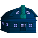 download Halloween Horror House Small clipart image with 180 hue color