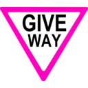 download Give Way Sign clipart image with 315 hue color