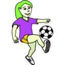 download Soccer Playing Girl Coloured clipart image with 45 hue color