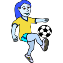download Soccer Playing Girl Coloured clipart image with 180 hue color