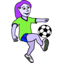 download Soccer Playing Girl Coloured clipart image with 225 hue color