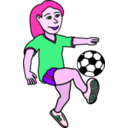 download Soccer Playing Girl Coloured clipart image with 270 hue color