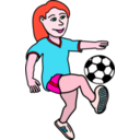 download Soccer Playing Girl Coloured clipart image with 315 hue color