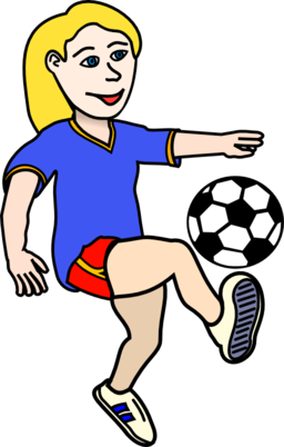 Soccer Playing Girl Coloured