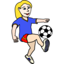 Soccer Playing Girl Coloured