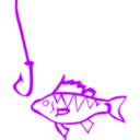 download Graffiti Fish And Hook clipart image with 45 hue color