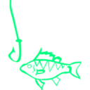 download Graffiti Fish And Hook clipart image with 270 hue color