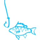 download Graffiti Fish And Hook clipart image with 315 hue color