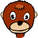 download Drawn Monkey clipart image with 0 hue color