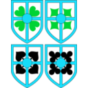 download Stylized Shield For Card Faces clipart image with 135 hue color