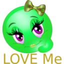 download Love Me Smiley Emoticon clipart image with 90 hue color