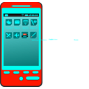 download Android Phone Blue And Red clipart image with 180 hue color
